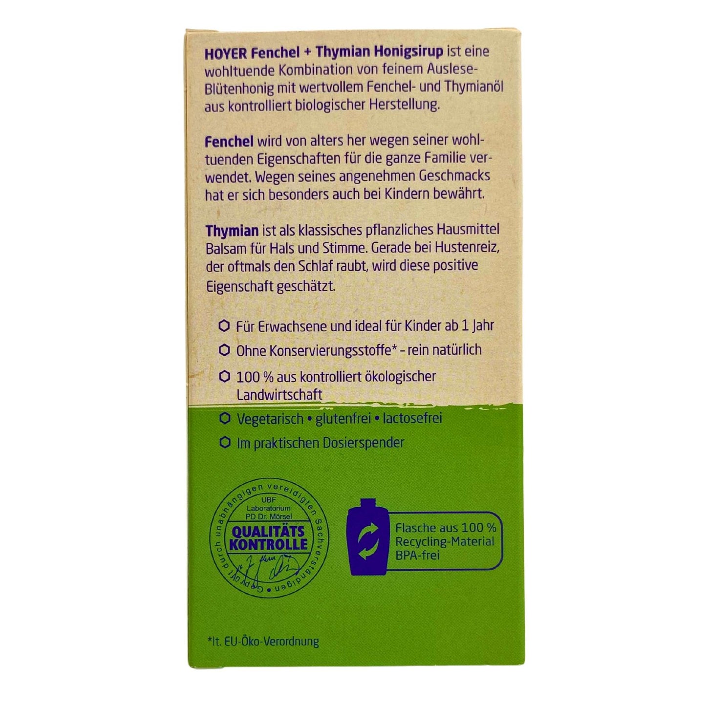 Fenchel-Thymian Honigsirup – 250 g